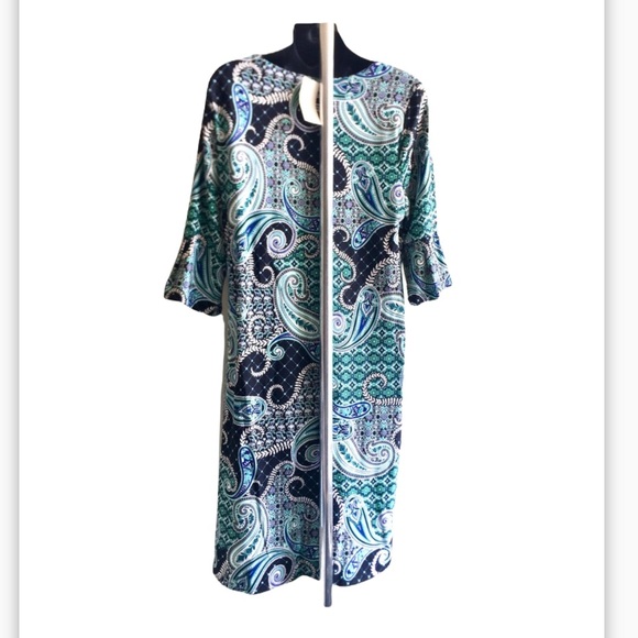 NWT Charter Club Paisley Pattern Dress. Size L. - Picture 2 of 5